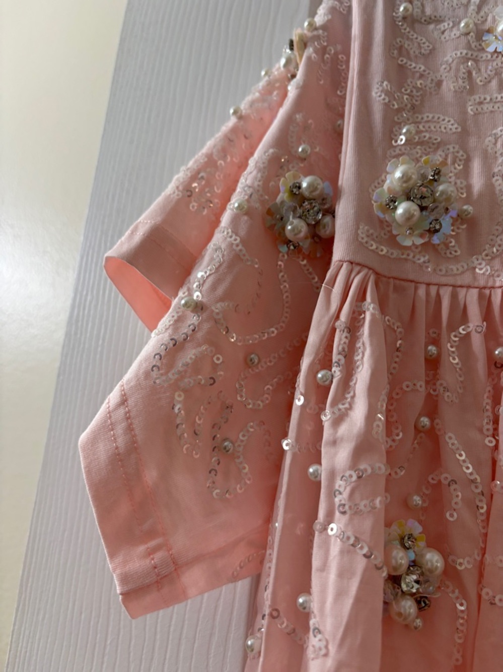 Queen of Sparkles Light Pink Popping Champagne Dresd - Picture 10 of 13